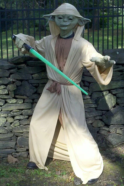 Yoda character at kid's birthday party