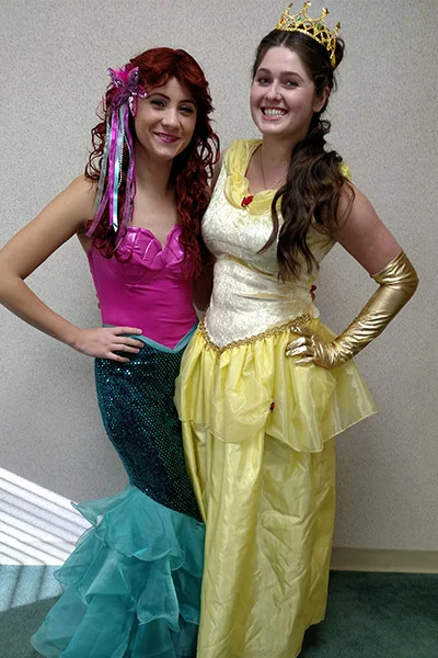 mermaid princess and belle princess characters